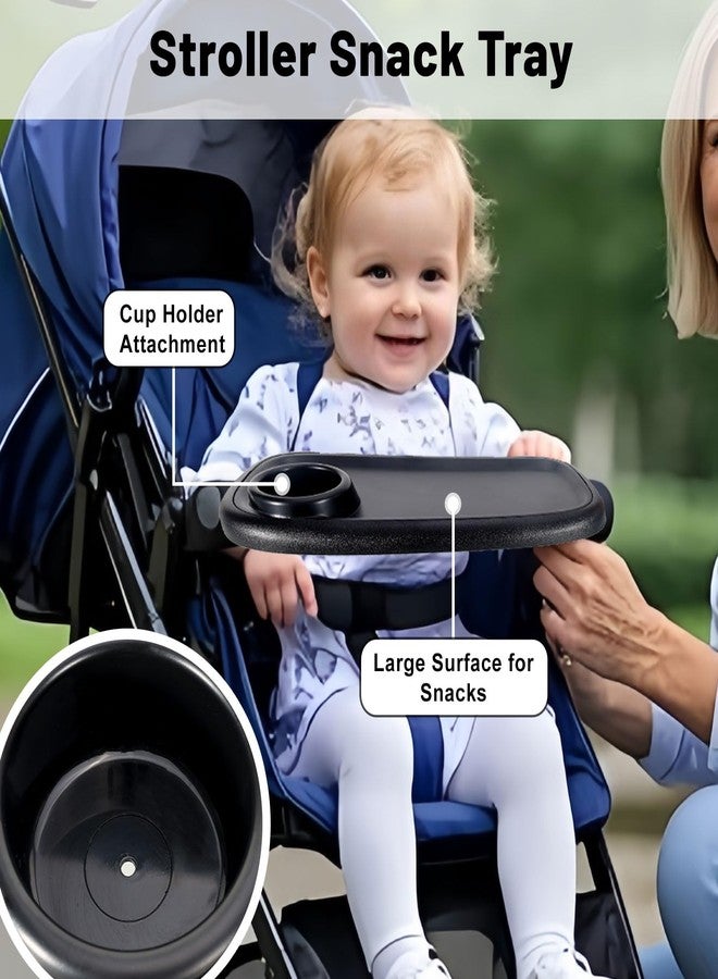 Eiszhjk Stroller Snack Tray Compatible with Evenflo, with Stroller Cup Holder Attachment, Stays in Place Tray Attachment, Easy to Install and Take Off, Snacking On The Go, Strollers Travel Accessories - Image 2